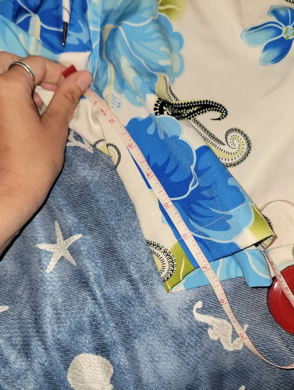 Blue Floral Swim Trunks